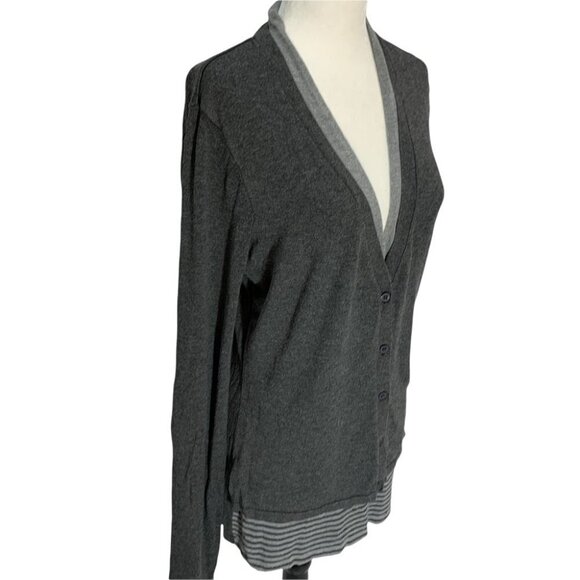 𝅺point Zero Grey V Neck Long Cardigan Size M - Picture 5 of 10